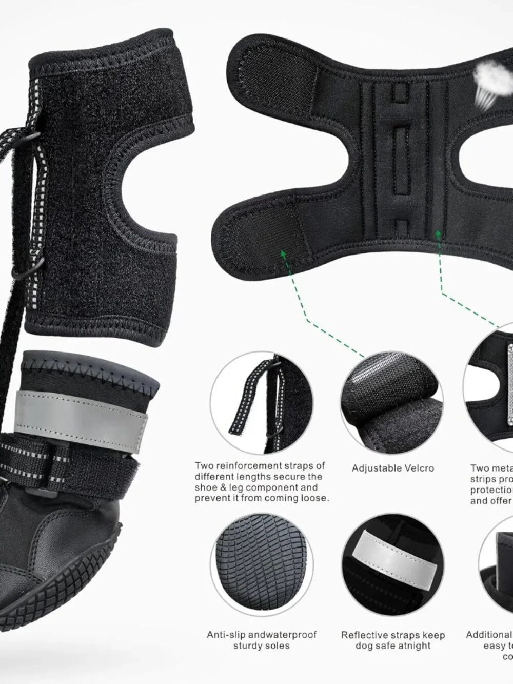 Idepet Dog Drop Foot Brace Strap On (No Knuckling Boot Brace)